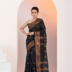 Cotton Silk Copper Zari Work Saree