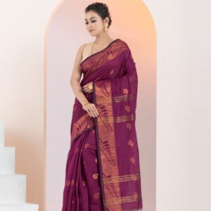 Cotton Silk Copper Zari Work Saree